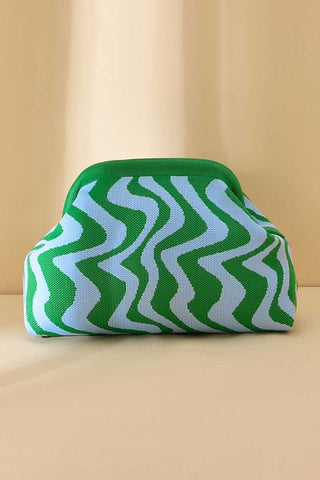 Zigzag Pattern Woven Pouch Bag