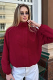 Mock Neck Zip-Front Bomber Jacket