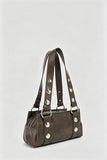 Studded Ring-Handle Shoulder Bag