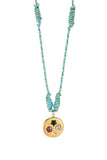 Layered Braided Cord Charm Necklace Set