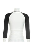 Contrast Raglan Sleeve Fitted Top