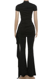 Ruched High-Waist Pants Set
