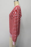 Striped Open Back Long Sleeve Sweater
