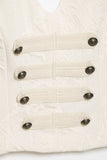 Double Button Detail Halter Tank Top