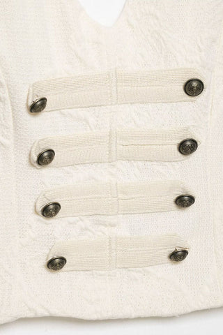 Double Button Detail Halter Tank Top