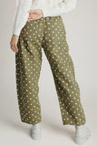 Polka Dot High-Waist Baggy Jeans