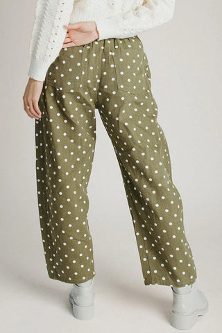 Polka Dot High-Waist Baggy Jeans