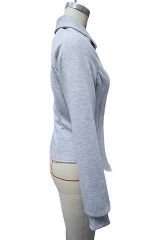 Zip-Front Collared Fitted Jacket