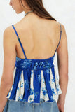 Floral V-Neck Ruffle Hem Tank