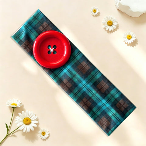 Plaid Button Headband