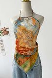 Pleated Halter Tank Top