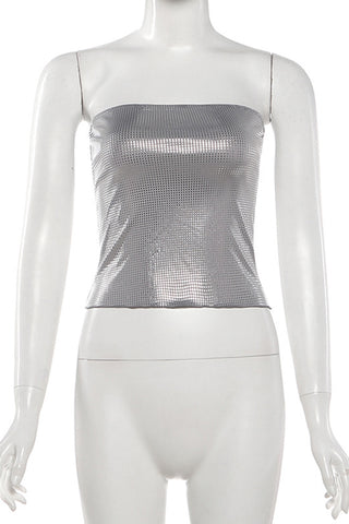 Sequin Strapless Crop Top