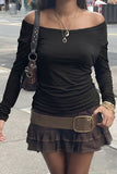 Lace Back Long Sleeve Blouse