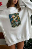 Graphic Print Crew Neck Oversized Sweatshirt