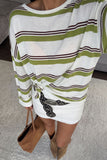 Striped Crew Neck Long Sleeve Top