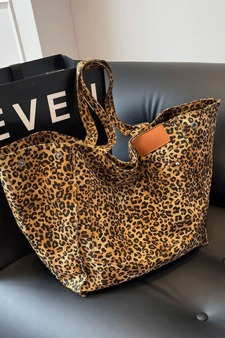 Leopard Print Large Tote Bag