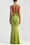 Ruched Halter Butterfly Maxi Casual Dress