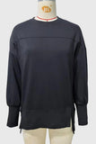 Crew Neck Side Slit Sweatshirt