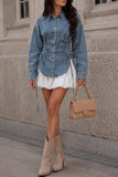 Lace-Up Side Button-Front Long Sleeve Shirt