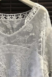 Lace Trim Flowy Blouse
