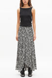 Wild Print Asymmetrical Maxi Skirt