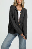 Cable Knit Button-Front Cardigan