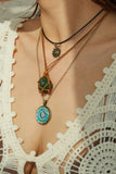 Layered Cord Chain Pendant Necklace Set