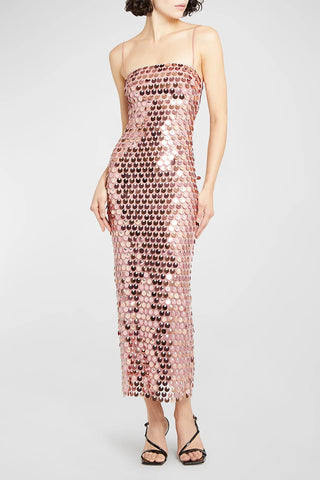 Sequin Spaghetti Strap Midi Dress