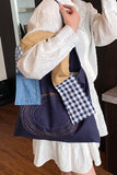 Patchwork Plaid Tote Bag