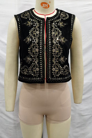 Floral Crew Neck Sleeveless Vest