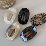 Marble Tortoiseshell Oval Snap Hair Clip