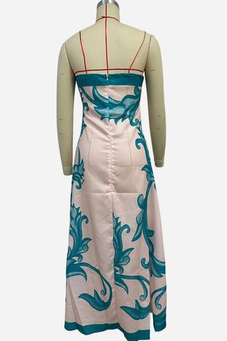 Strapless Printed Midi Vacation Dress