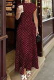 Polka Dot Cap Sleeve Maxi Dress