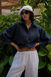 Button-Front Collared Shirt