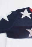 Star Stripe V-Neck Knit Top