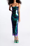 Sequin Spaghetti Strap Midi Dress