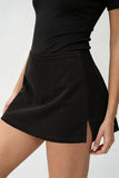 Ribbed High-Waist A-Line Mini Skirt
