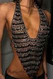 Beaded Halter Chain-Link Tank