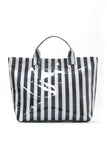 Striped Tote Bag with Glossy Finish