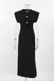 Keyhole Detail Midi Dress