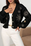 Celestial Motif Cropped Cardigan