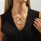 Irregular Circle Layered Necklace
