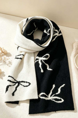 Bow Motif Knit Scarf