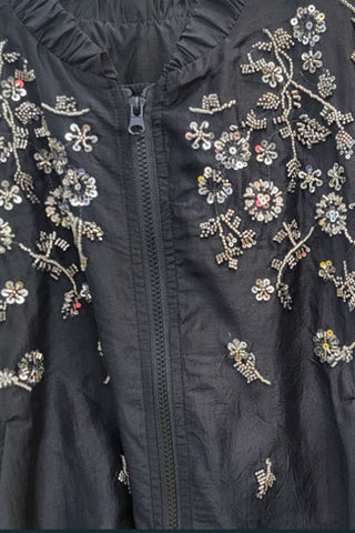 Embellished Floral Bomber Jacket