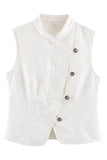 Stand Collar Asymmetric Button Vest