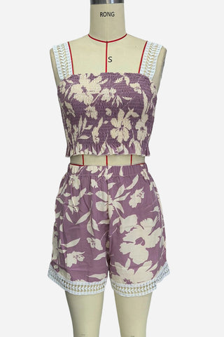 Floral Smocked Short Set