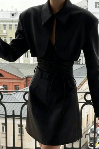 Tie-Waist Cropped Bolero Jacket