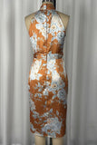 Floral Halter High-Waist Bodycon Dress