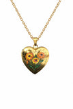 Floral Enamel Heart Locket Necklace