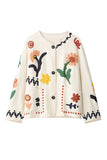 Floral Motif Button Front Cardigan